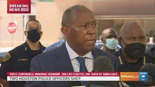 Houston Mayor Sylvester Turner said at a news conference that one officer shot Monday died