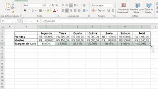 Como calcular a porcentagem de lucro no Excel (exemplo rápido)