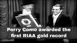 14th March 1958: Perry Como awarded the first gold record by the RIAA