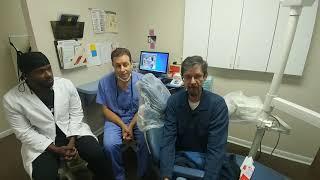 Dr. Lasorsa and Dr. Mack talk to their patient Tom about dental implants