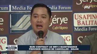 BURI contract as MRT-3 maintenance provider should be cancelled - Solon