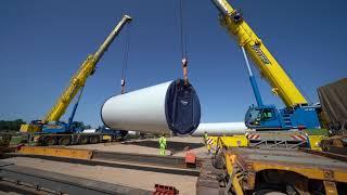 Transport of onshore windmill components in 2023 to Saarde, Estonia