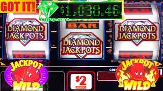 FINALLY! I hit one of the big jackpots on DIAMOND JACKPOTS Double Spin! Smokin Hot Stuff slot play!