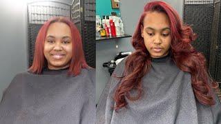 The perfect color blend - Tape-In Extensions on RED hair ft. Level27 Hair extensions
