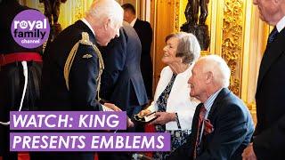 WATCH: King Charles Presents Elizabeth Emblems to Brave Public Servants