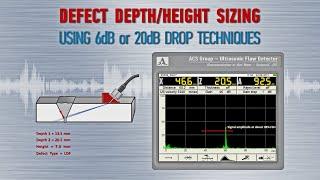 Defect Depth/Height Sizing using The 6dB or 20 dB Drop Technique