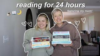 reading for 24 hours with my mom!! ️️ (while dog sitting )