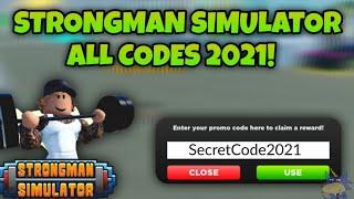 ALL CODES & SECRET CODES FOR STRONGMAN SIMULATOR 2021 - Roblox