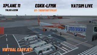 Xplane11// Gatwick - Nice// Toliss A321N// Vatsim Live // EZY virtual  #flightsim #aviation #pilot