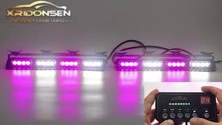 XRIDONSEN Purple White Emergency Dash Strobe Lights Safety  Escort Lights for Vehicles Trucks Car