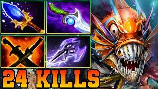 24 Kill Slark Dota 2 ! Slark Dota 2 Safelane Carry Gameplay Build Guide 7.37