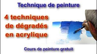 4 techniques pour faire les dégradés en peinture acrylique dans vos tableaux