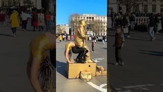 LEVITATING GoldMan STATUE!? How Is This POSSIBLE? Statue Prank Fail!​⁠ @silvermanstatueofficial