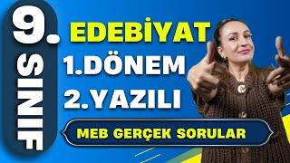 9 SINIF EDEBİYAT 1.DÖNEM 2.YAZILI SORULARI / GERÇEK SORULAR!