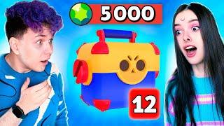 ОТКРЫТИЕ КЕЙСОВ в BRAWL STARS  БИТВА ЯЩИКОВ (5 000 гемов)