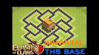 The Best Ever TH5 Defensive COC War Base (IMMORTAL DEFENSE)-Specialized For Clan Wars