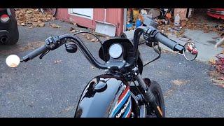 fitting bar end mirrors on a Harley Sportster