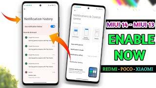 Activate Most Important Android Features In Miui 14/Miui 13 | Enable Notification History In Miui 14