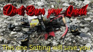 This One Setting Will Save Your Quad! Don't be like me..my quad went up in flames!