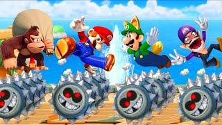 Mario Party Switch - The Top Lucky Minigames -  Mario vs Waluigi vs Luigi vs Donkey Kong