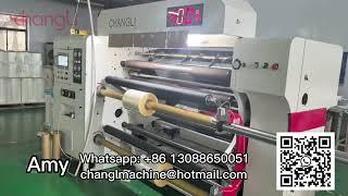 High Speed 500meters PLC Control Plastic Film Differential Shaft Rewinding Slitting Machine