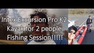 Intex Excursion Pro K2 Inflatable Kayak Review and Fishing Session!!!