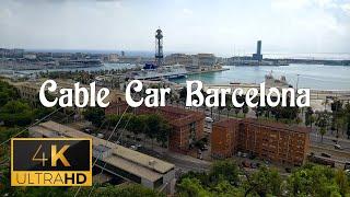 Teleferic de Montjuic | Barcelona Cable Car | 4K Video | Sea ambient