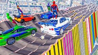 Spiderman vs Longest Ramp in GTA 5 - GTA V Epic New Stunt Race For Car Racing Challenge by Spiderman