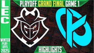 G2 vs KC Highlights Game 1 | GRAND FINAL Playoffs LEC Winter 2025 | G2 Esports vs Karmine Corp G1