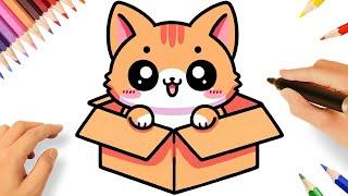 HOW TO DRAW A CUTE KAWAII CAT IN A BOX 