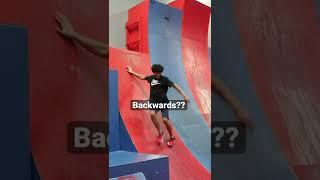 DOING THE WARPED WALL BACKWARDS? | Jera Boyd #ninjawarrior #warpedwall #shorts