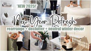  2025! NEW YEAR RESET // clean with me + declutter + refresh // cleaning motivation