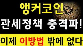 앵커/앵커코인 관세정책 충격파! 이제 이 방법밖에 없다! #파워렛저코인