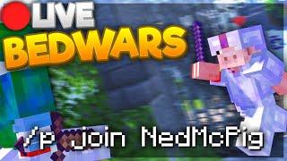  INSANE HYPIXEL BEDWARS LIVE!!!! [/p join NedMcPig] 