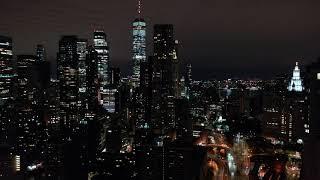 4k Stockfootage | Drone footage of New York at Night - No Copyright