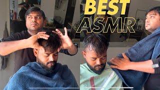 BEST ASMR head massage no talking roadside barber shop