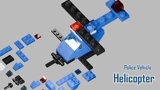 LEGO Brick Series Police Vehicle - Helicopter #brick #lego  #legotutorial #legoidea #satisfying