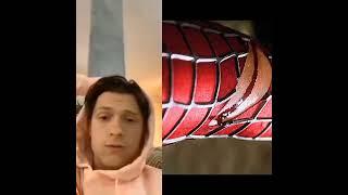 Tom holland reacts to spider-Man perfect  #TomHolland #spiderman #shorts