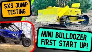 MINI BULDOZER - FIRST START, TRACK BUILDING AND JUMPING THE YAMAHA YXZ ON THE NEW RAMP!