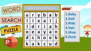 How To Make A Word Search Puzzle For Kids In MS PowerPoint | Tagalog