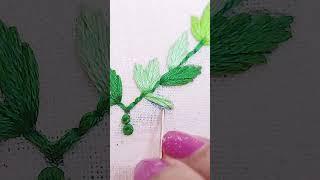 Basic Satin Stitch LeafCreative Leaf Embroidery Hand Embroidery for Beginners #handicraft #shorts