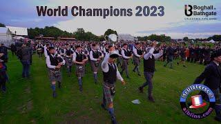 WORLD CHAMPIONS 2023 - March off by Peoples Ford Boghall & Bathgate Caledonia Pipe Band