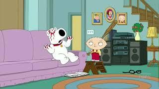 Stewie Griffin hits Brian with a Baseball bat