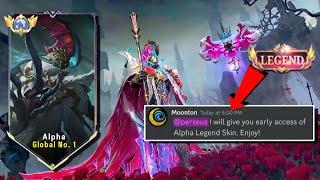 MOONTON THANK YOU FOR NEW ALPHA LEGEND SKIN "REVENANT OF ROSES" 2 FORMS? GAMEPLAY (early access )