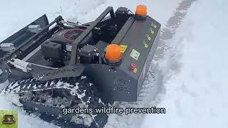 cordless crawler tank lawn mower made by Vigorun Tech, Vigorun RC tracked weed cutter