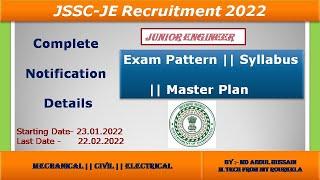 JSSC Junior Engineer Vacancy 2021 || Exam Pattern || Syllabus || Master Plan