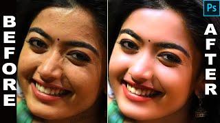 How to Quickly Smooth Skin and Remove Pimples on Face-Adobe Photoshop Telugu - 2024 | JSS Channel