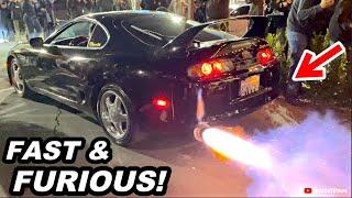 FAST & FURIOUS 11 - LOS ANGELES EDITION! Crazy Supra 2 Step, Burnouts, JDM Donuts & Racing