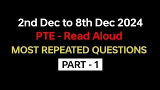 PTE Read Aloud (Part-1) Dec 2024 - Exam Prediction / Read Aloud pte practice with answers. #pte