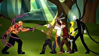 Nemesis VS Leather face, Slenderman, hoodie, Freddy Krueger, Jason Voorhees (Drawing Cartoon 2)